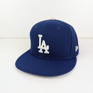 Los Angeles Dodgers Hat New Era 59Fifty Size 7 Fitted Baseball Cap Blue LA MLB.